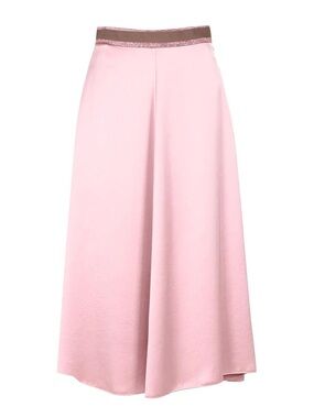 MaxMara Soft Pink Maxi Skirt with Contrasting Waistband